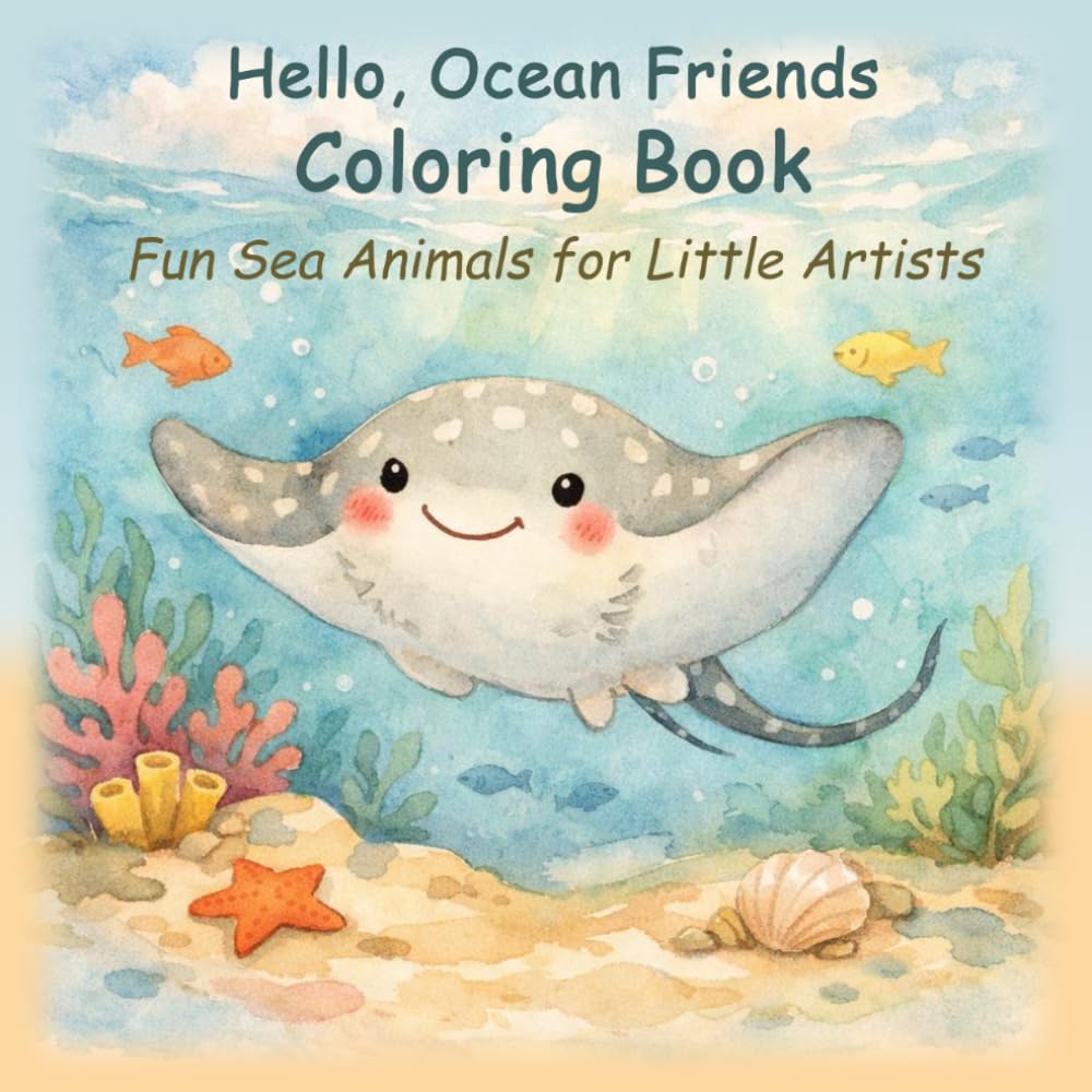 Hello, Ocean Friends Coloring Book: Fun Sea Animals for Little Artists (Who Lives There? Animals of the Oceans and Forests)
