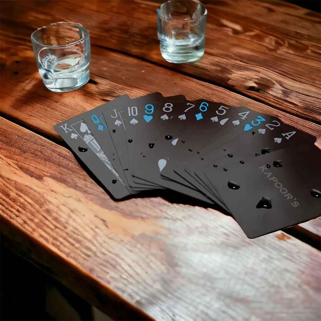 Nutcase Personalized Playing Cards Set of 2 with Name Non-Tearable Waterproof Black Poker Card - Diwali Gift (B0DHY3JFV8) Amazon Price History, Amazon Price Tracker