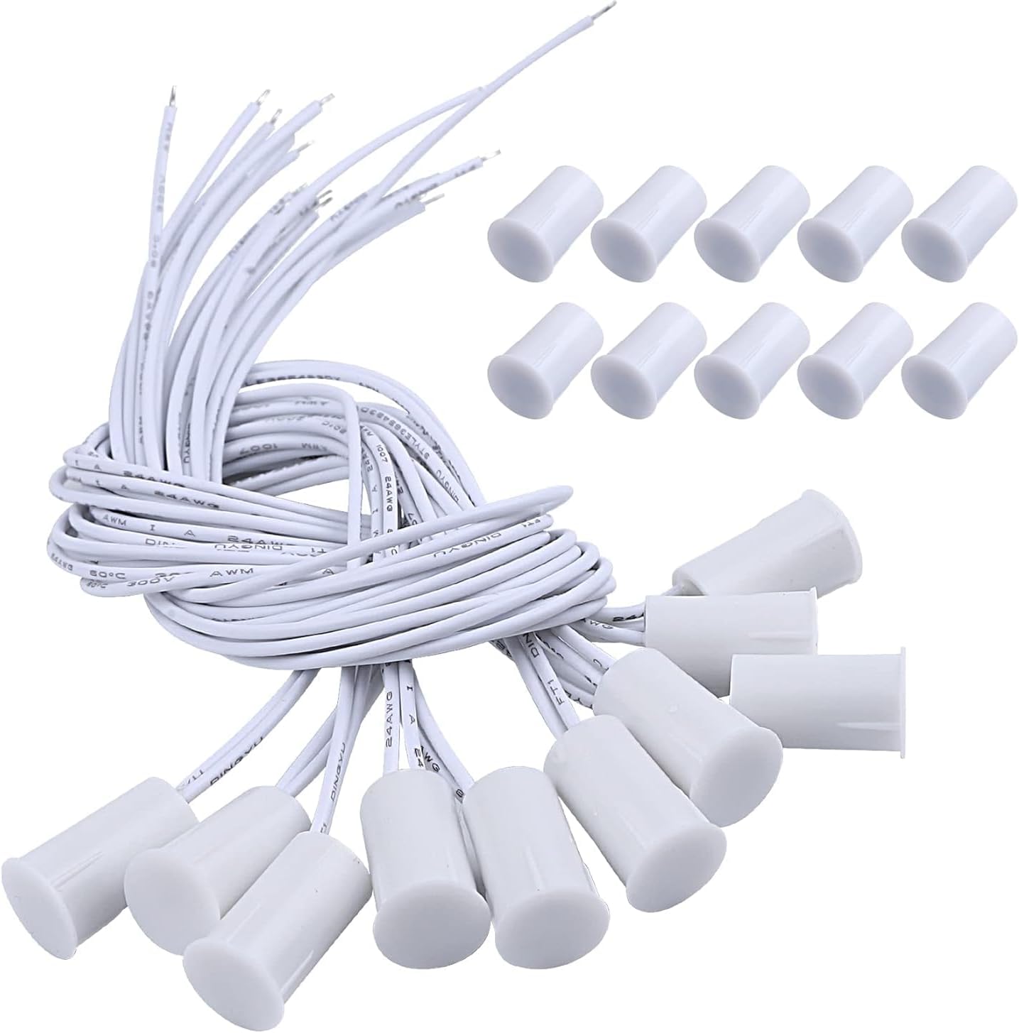 RC-33 NC Recessed Wired Security Window Door Contact Sensor Alarm Magnetic Reed Switch White 10 Pair