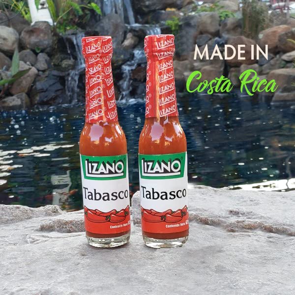 Vista 4 de Lizano Tabasco - Salsa picante de chile - Juego de dos salsas picantes costarricenses, espesas y ricas, sin vinagre con pimienta tabasco roja