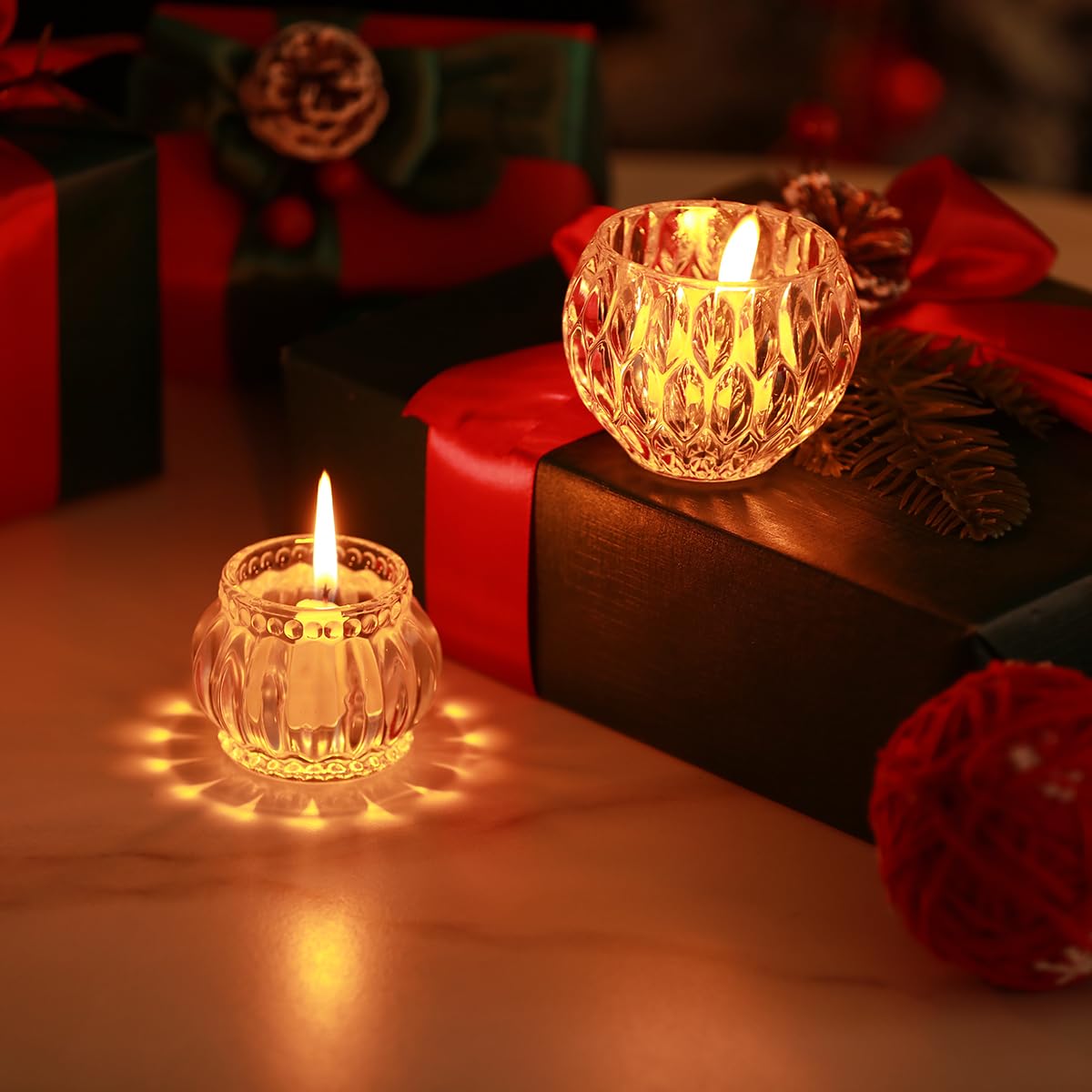 2 tazze sferiche per candele votive in vetro trasparente per candele votive fai da te per realizzare feste di compleanno, decorazioni di nozze