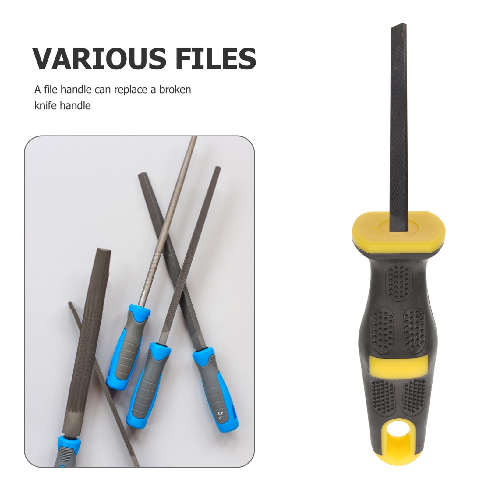 Angoily Poignées de Lime en Tpr et Pp Ergonomiques Antidérapantes Lot de 5 Design Simple et Confortable pour Remplacement et Usage Facile sur Outils de Lime