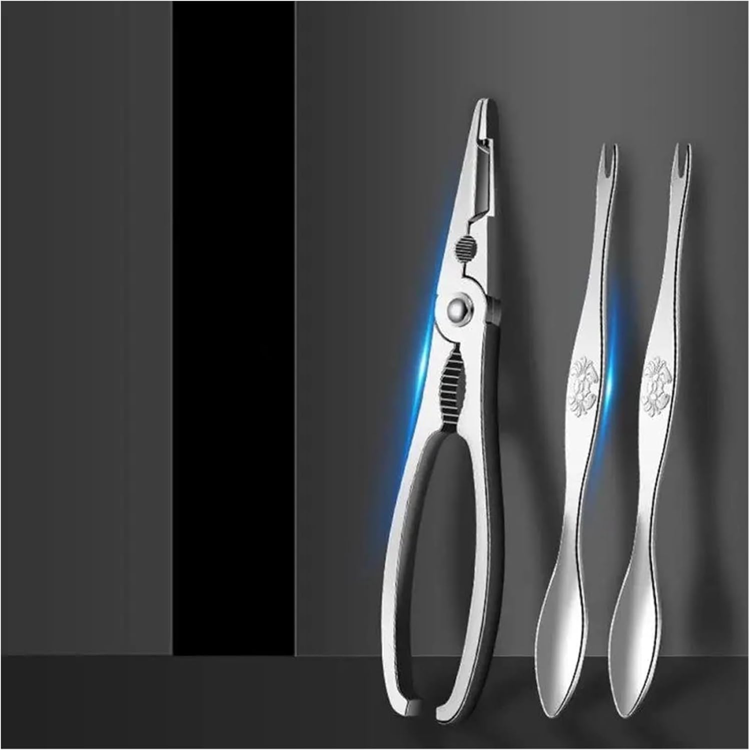 Seafood Tools Crab Claws Needles Clamp Shear Leg Heavy Duty Forks Handheld Seafood Tool Plier Dinnerware+Sets Stainless Steel Eating Lobster Tools