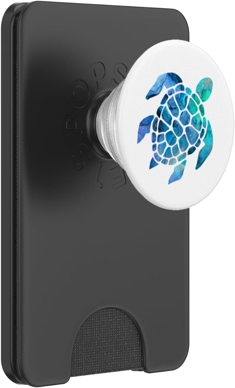 Sea Turtle Phone Grip Blue And Green Watercolor On White PopSockets PopGrip: Swappable Grip for Phones & Tablets PopSockets PopWallet for MagSafe