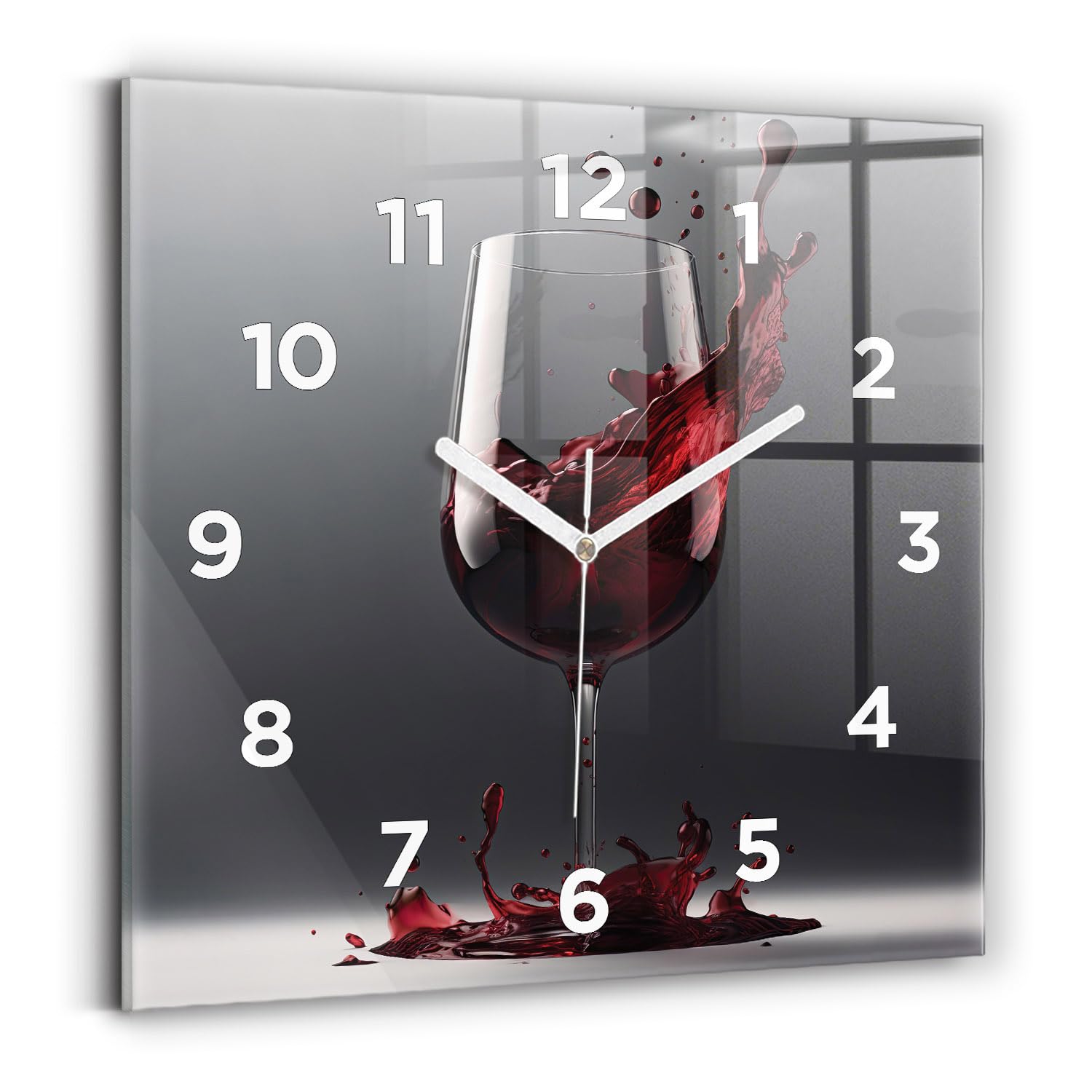 Horloge murale carrée 30x30 cm Wallfluent mécanisme silencieux et affichage analogique