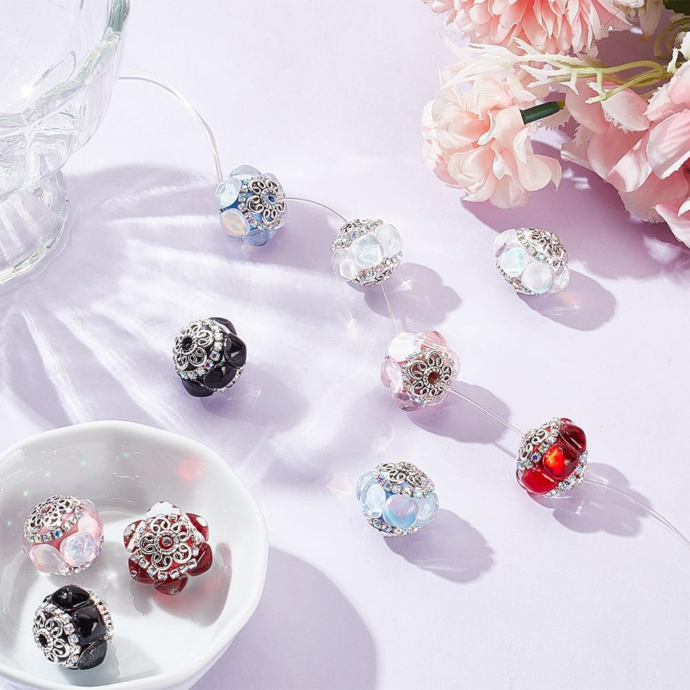 Arricraft 10Pcs 21mm Rhinestone Focal Beads for Pens, Clay With Resin 5 Colors Diamond Focals, Large Crystal for Jewelry Keychain Making - Image 4