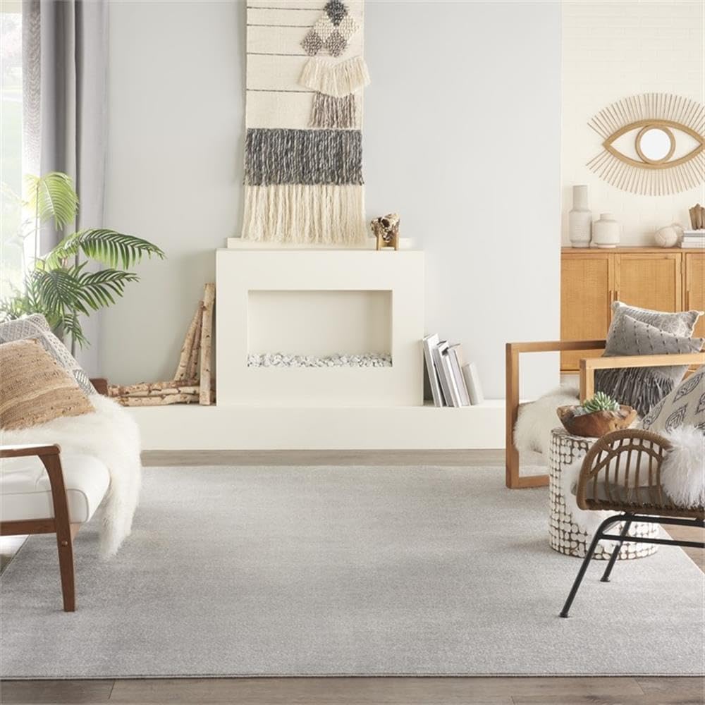 Pemberly Row 8' x 10' Silver Gray Fabric Outdoor Area Rug (8' x 10')