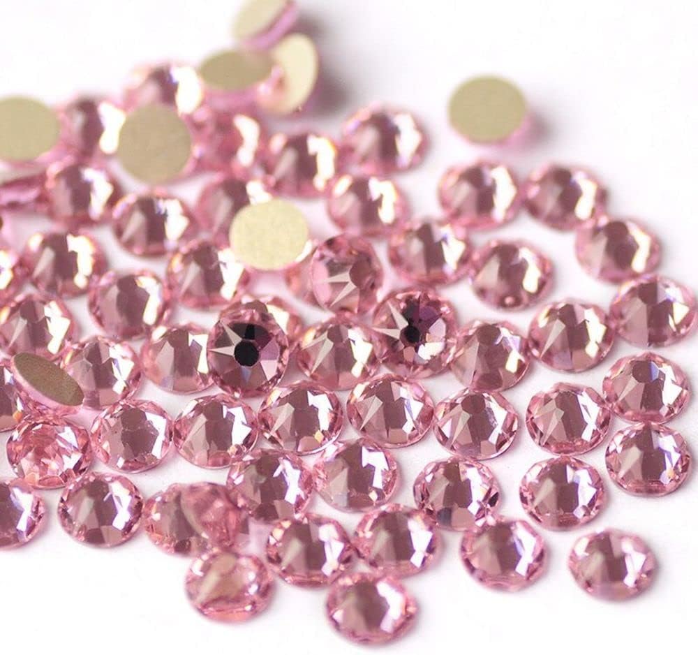 8 Big + 8 Small Light Rose Strass Nail Art Decorations Rhinestones Crystal for Nail Design DIY