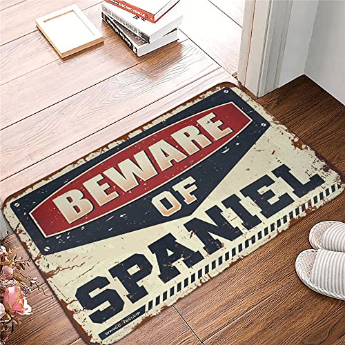 Tapete para porta da frente externa Cuidado com Spaniel, decoração de pátio, tapetes externos para e