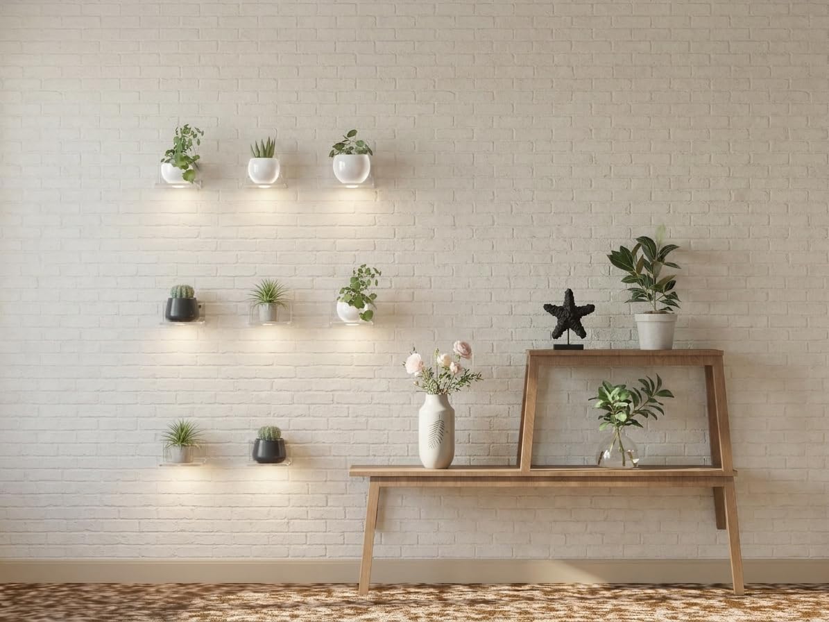 Small Wall Shelf, Acrylic Wall Shelves Display Ledges for Storage & Decoration, Small Floating Shelf for Wall (8)