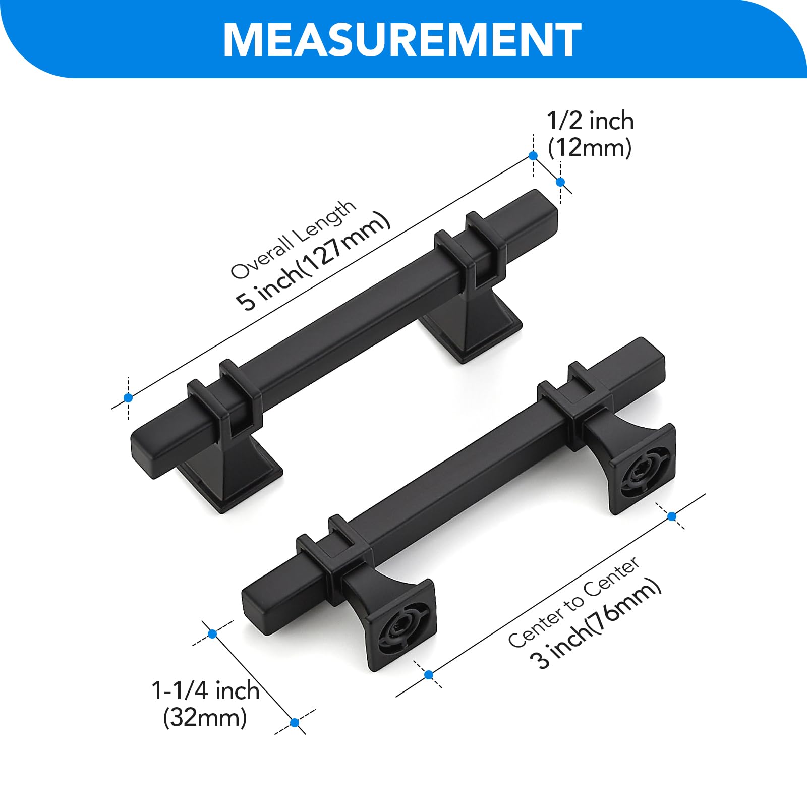 HOME EDIT Matte Black Pulls Cabinet Handles 3 Inch 30 Pack — Amazon image 2
