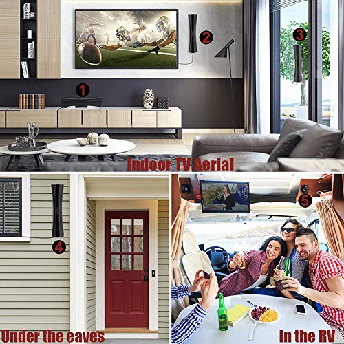 Amplified Digital Antenna-Indoor/Outdoor HDTV Antenna Amplified 250Miles TV Antenna Comes with Extension Line total 33ft Coax Cable-Support 4K 1080p All Televisions-Digital Antenna with Signal Booster