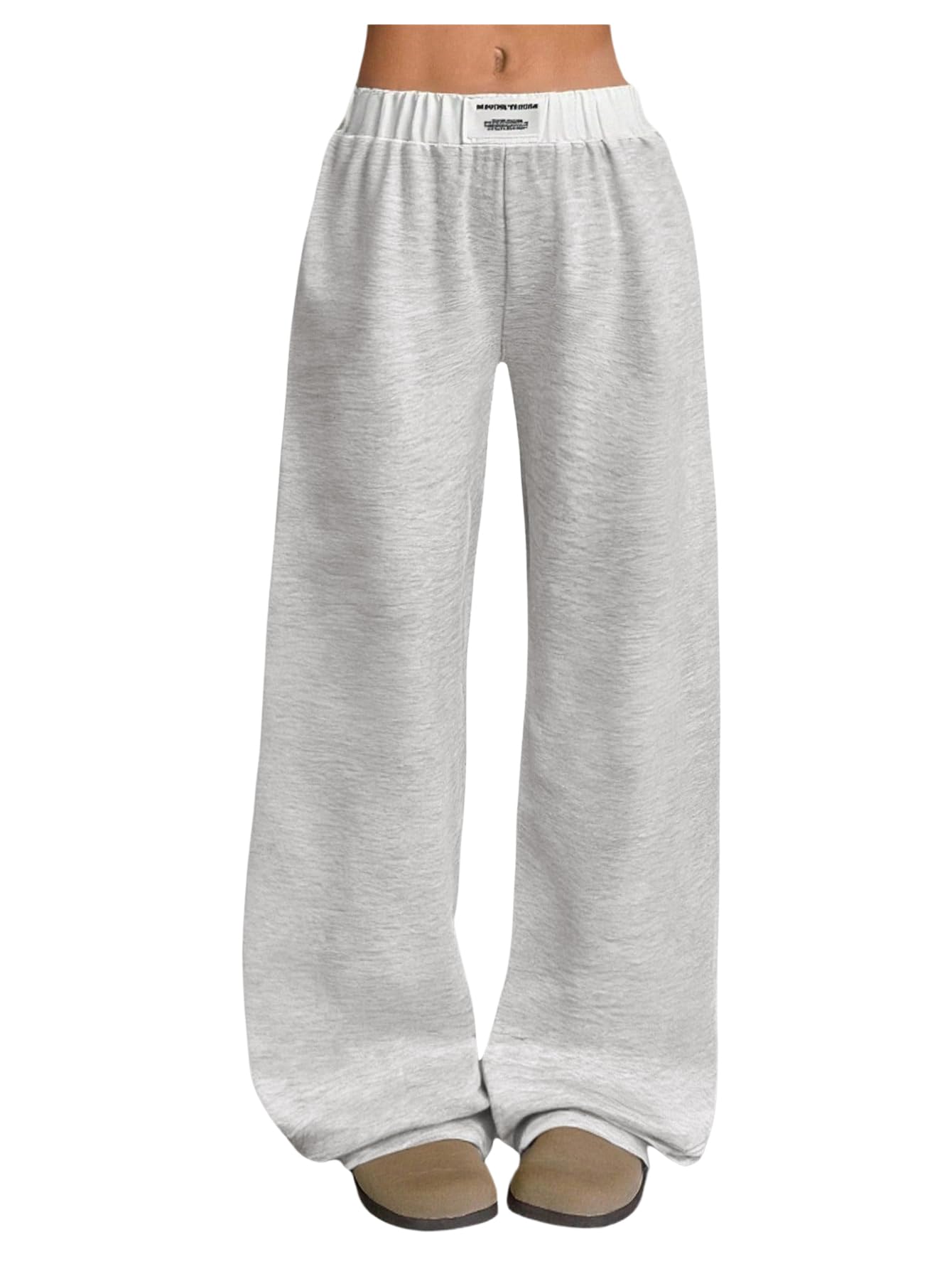 RoseSeek Girl's Wide Leg Baggy Sweatpants Patched Track Pant Joggers Trendy