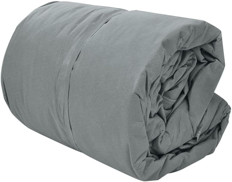 Caravan cover neatly rolled up for storage.