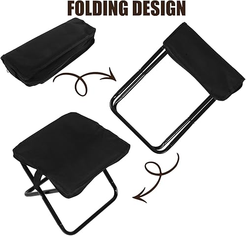 Miniatura 4 de Taburete plegable portátil con elegante bolsa con cremallera, ligero y asiento al aire libre para camping, senderismo, pesca, mochilero, picnic,