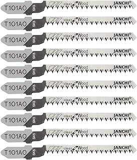 50 Pack T101AO T-Shank Contractor Jigsaw Blade Set Made with HCS, 3-Inch 20TPI Jigsaw Blades Optimized for Cutting Wood, PVC, and Plastic
