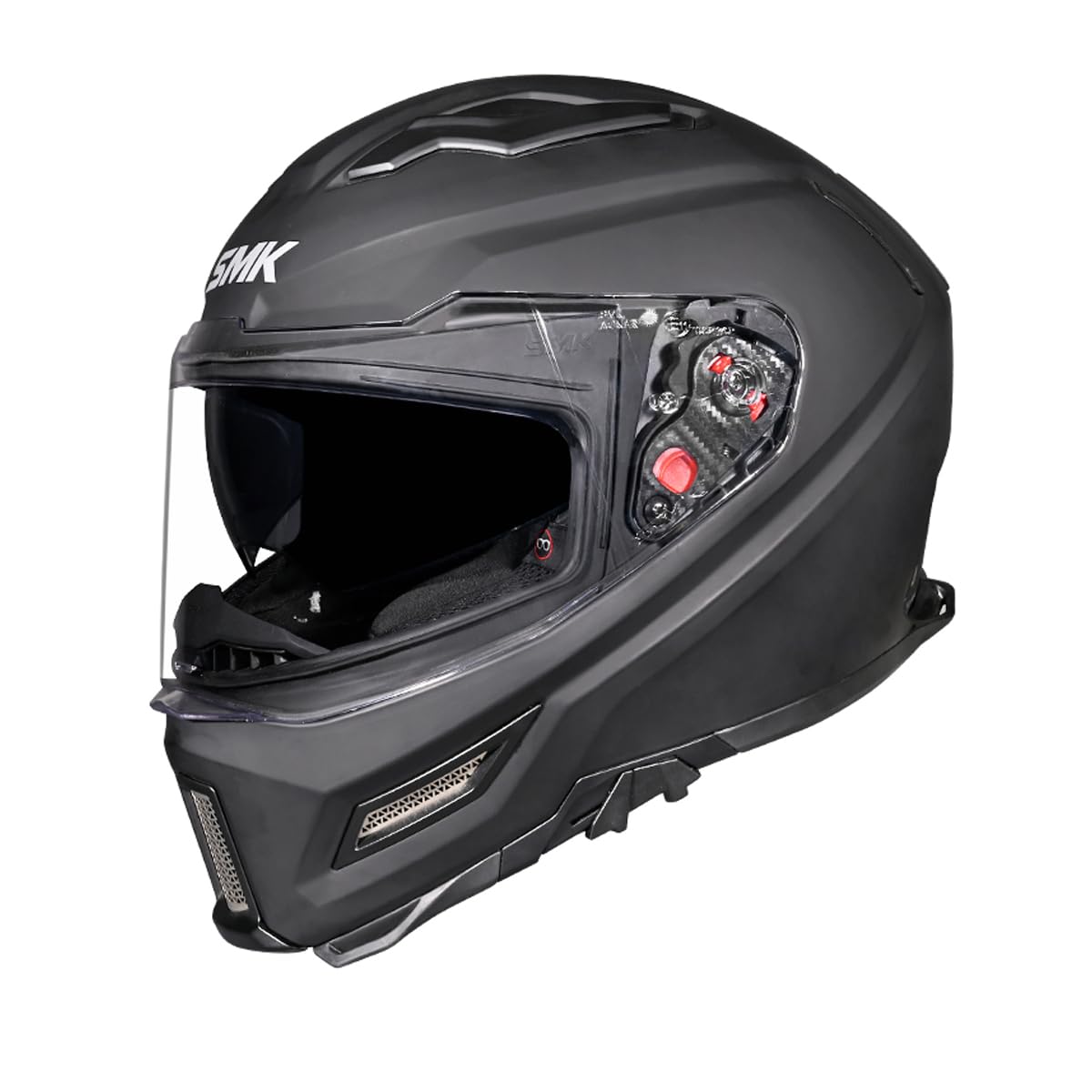 smk agnar solid isi dot & ece 06 certified full face helmet with pinlock 30 antifog visor (matt black - l)