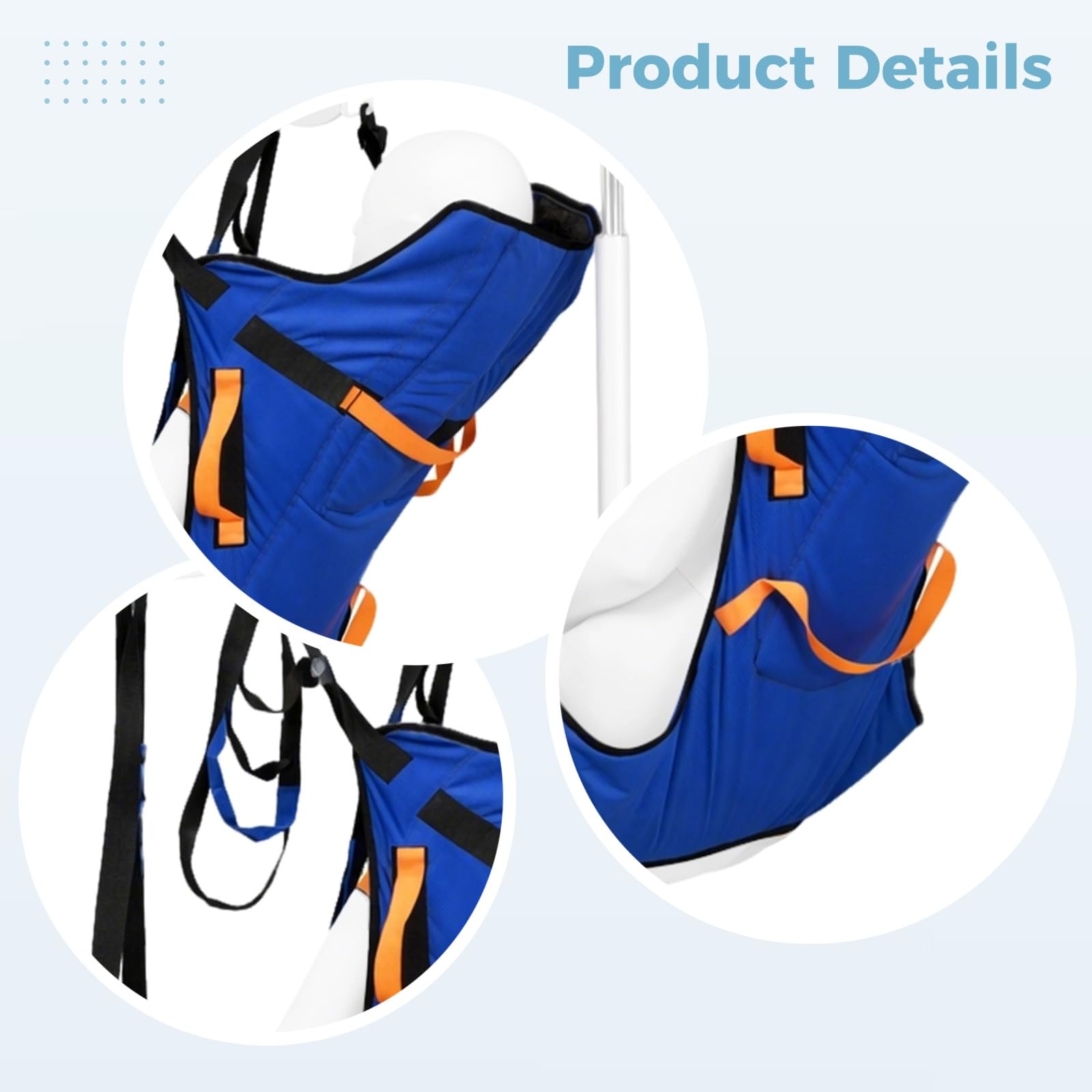 Leg-Wrap - Fascia per il sollevamento di tutto il corpo con supporto per la testa, in poliestere, aiuto per i pazienti per uso domestico, copertura completa, per sedia a rotelle e comodino, grande