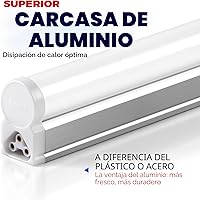 Vista 2 de Barrina (Paquete de 6) Artefacto individual candil LED T5 integrado, 4 pies, 2200lm, 6500K (Blanco súper claro), 20W, Luz para tienda, techo
