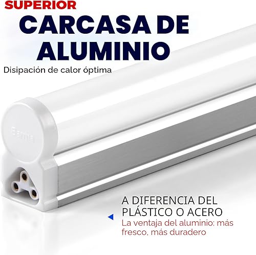 Miniatura 2 de Barrina (Paquete de 6) Artefacto individual candil LED T5 integrado, 4 pies, 2200lm, 6500K (Blanco súper claro), 20W, Luz para tienda, techo