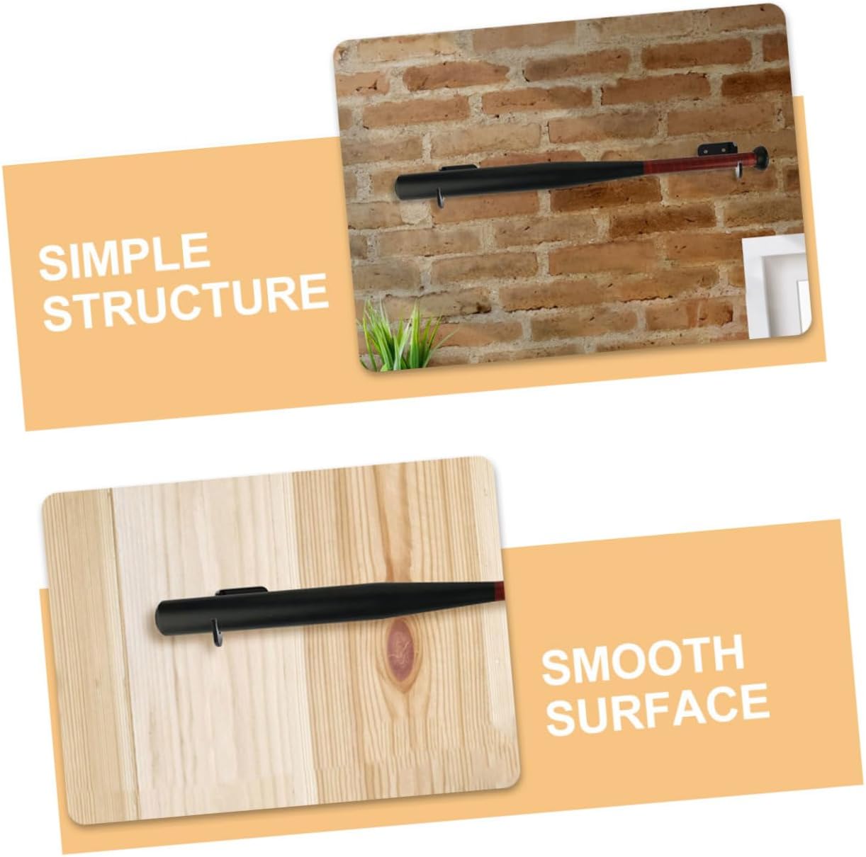 BESPORTBLE 16pairs Wall Mount Baseball Bat Rack Holder for Softball and Baseball Bats for Display and Storage Acrylic Design for Home Use