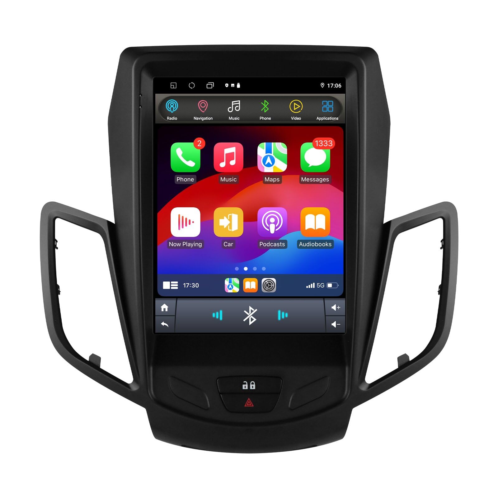 Ossuret Autoradio pour Ford Fiesta (2009-2017), 9.7 Pouces Android 13 écran Tactile 2+32 Go Navigation GPS avec Carplay Android Auto WiFi Bluetooth USB