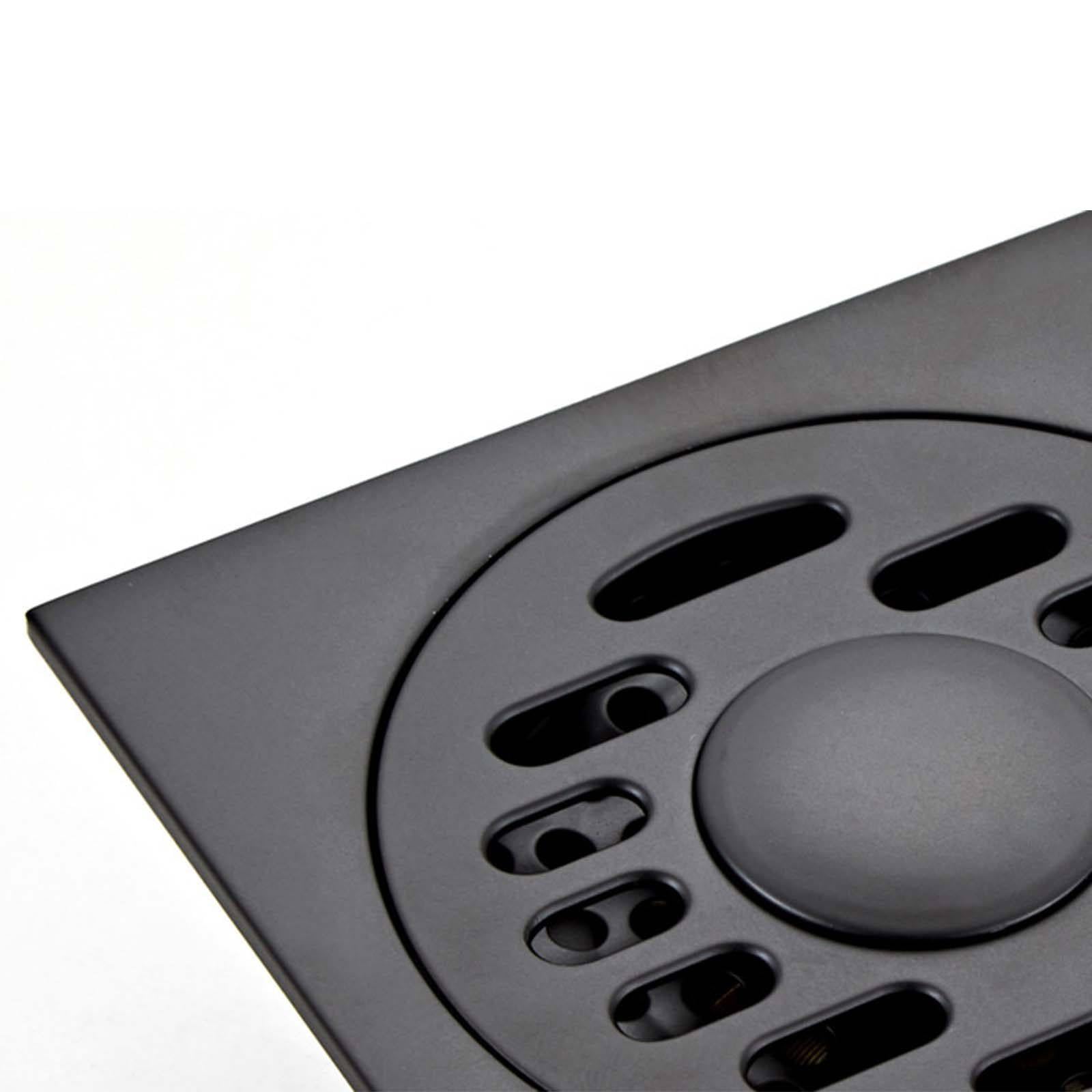 Bonde Douche Laiton Siphon Douche Noir Bonde de Douche 10 cm * 10 cm Bonde Douche Extra Plate Simple Siphon de Sol Peut Être Connecté Au Tuyau de Sortie d'eau de La Machine à Laver