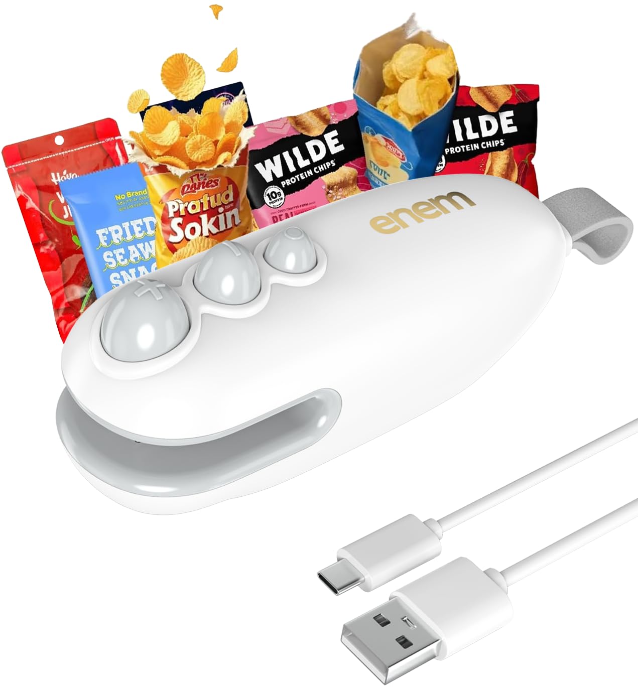 Enem Mini Sealing Machine for Food Packets, Full Customer Support from Enem, Portable Mini Sealing Machine, Packet Sealer Machine, for Food, Snacks, Chips, Fresh Storage