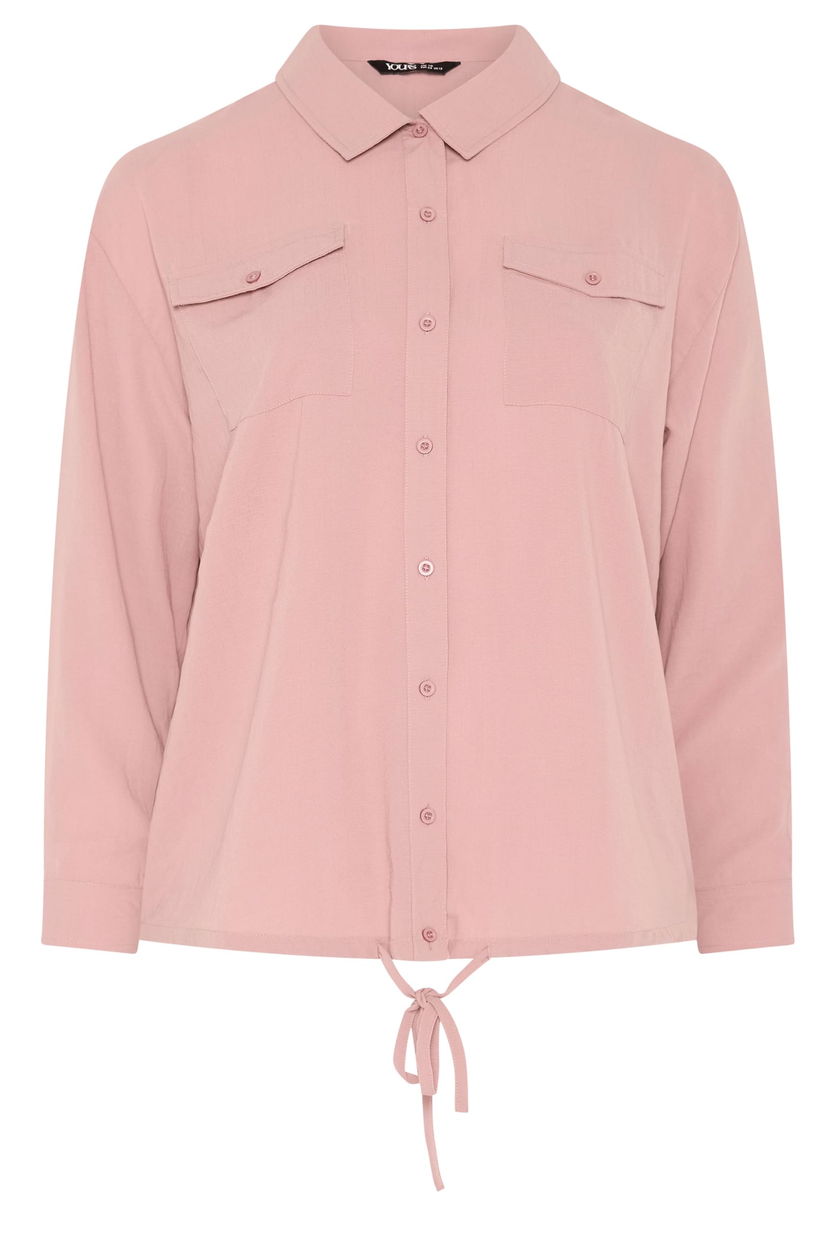 Yours Women's Pink Curve Utility Long Sleeve Shirt - Plus Size Curve