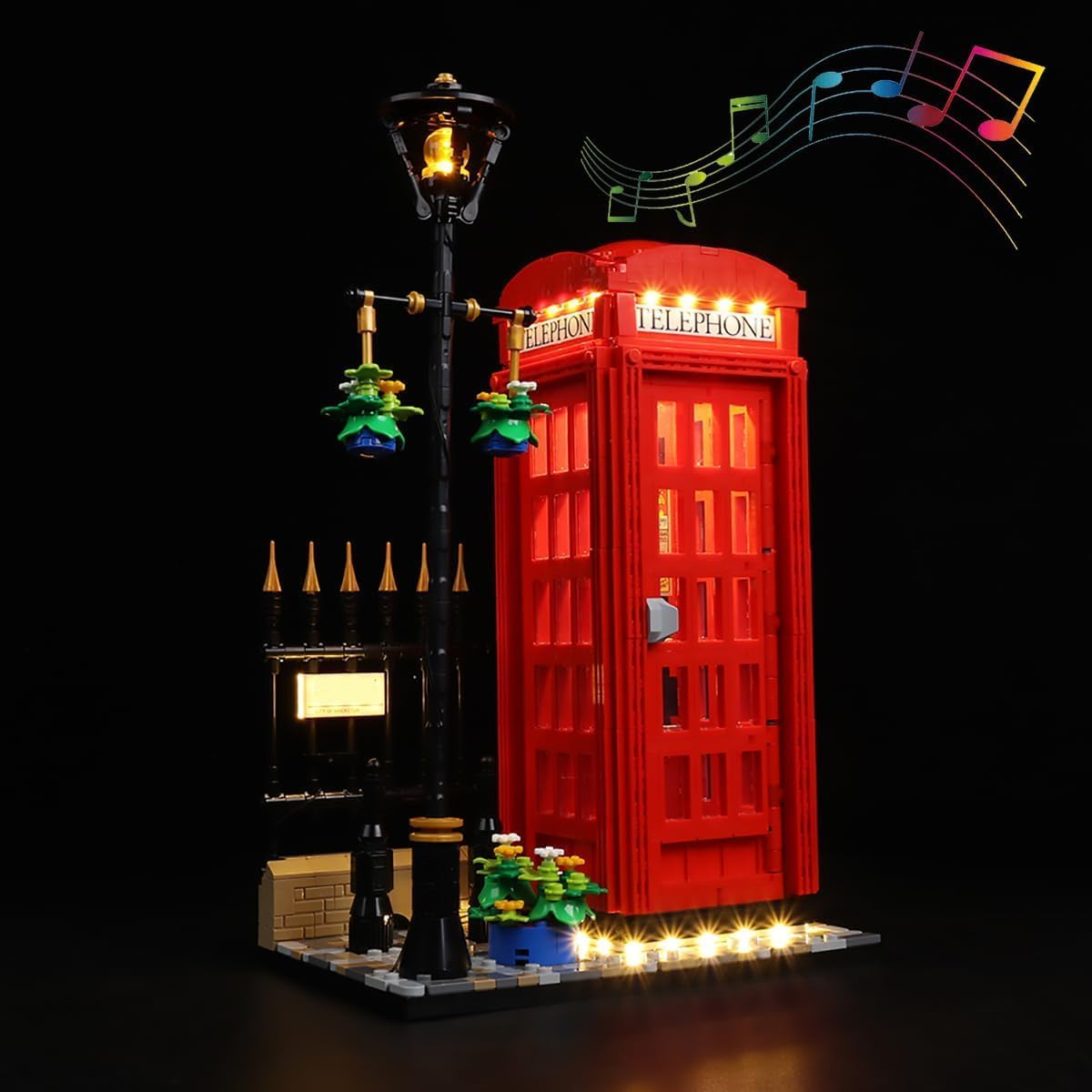 Led Light kit Compatible with Lego 21347(Only Led Light Kit),Decoration Lighting Kit for (Red London Telephone Box 21347) Building Blocks Model. (with Sound Version)
