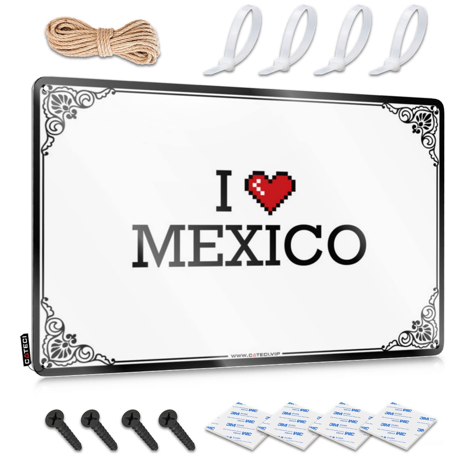 Fzfn Colour I Love Mexico Matal Sign Kitchen Stuff Decorative | Old Nice Hanging Art For Camping Living Room(30X40cm)