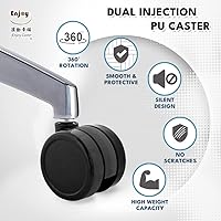 Vista 3 de Enjoy Caster Ruedas para silla de oficina de 2.5 pulgadas para silla Herman Miller Aeron Steelcase Leap Ruedas de poliuretano de doble inyección