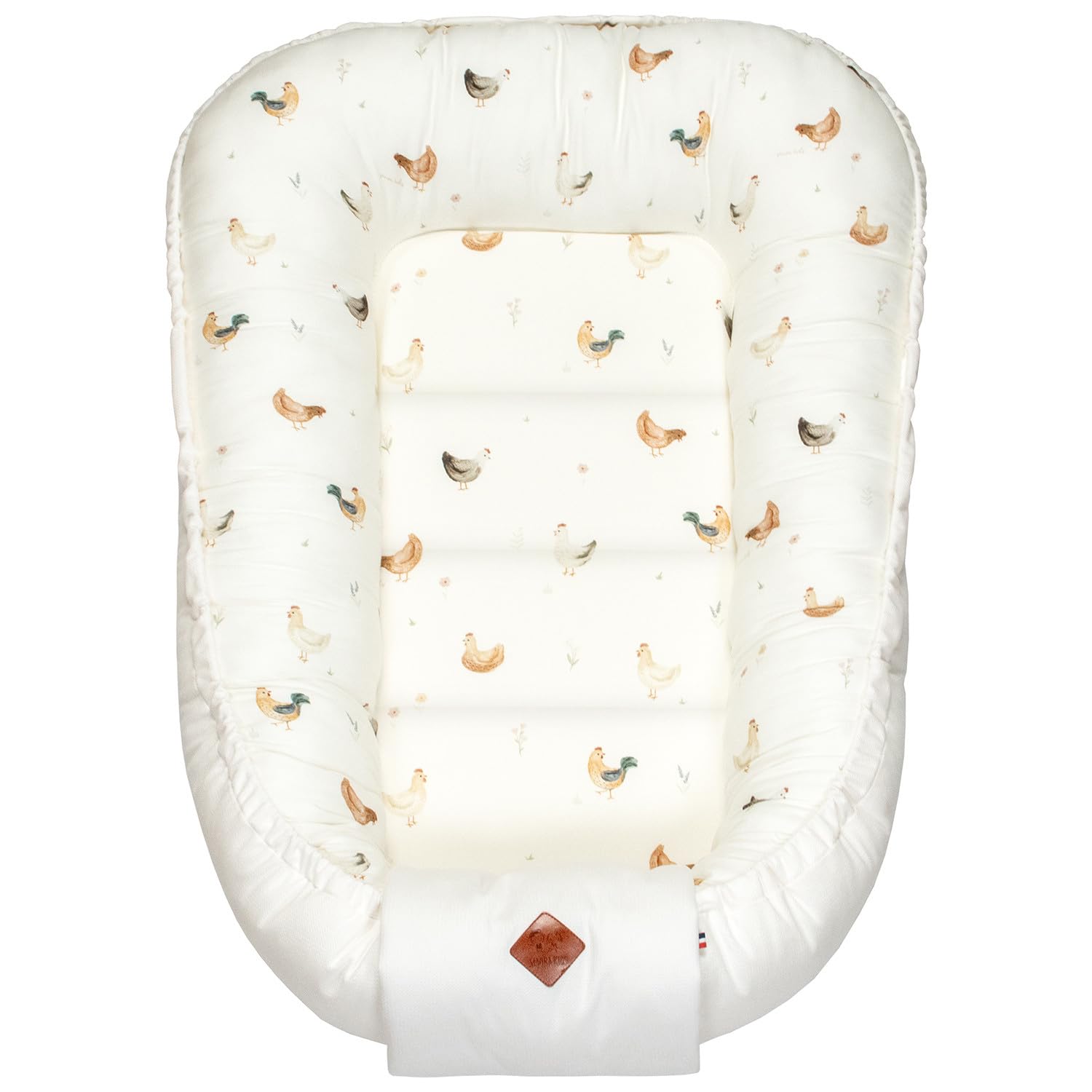Sevira KIDS – Funda reductora de cama acolchada y reversible, GALLINA Made in France 0-9 meses