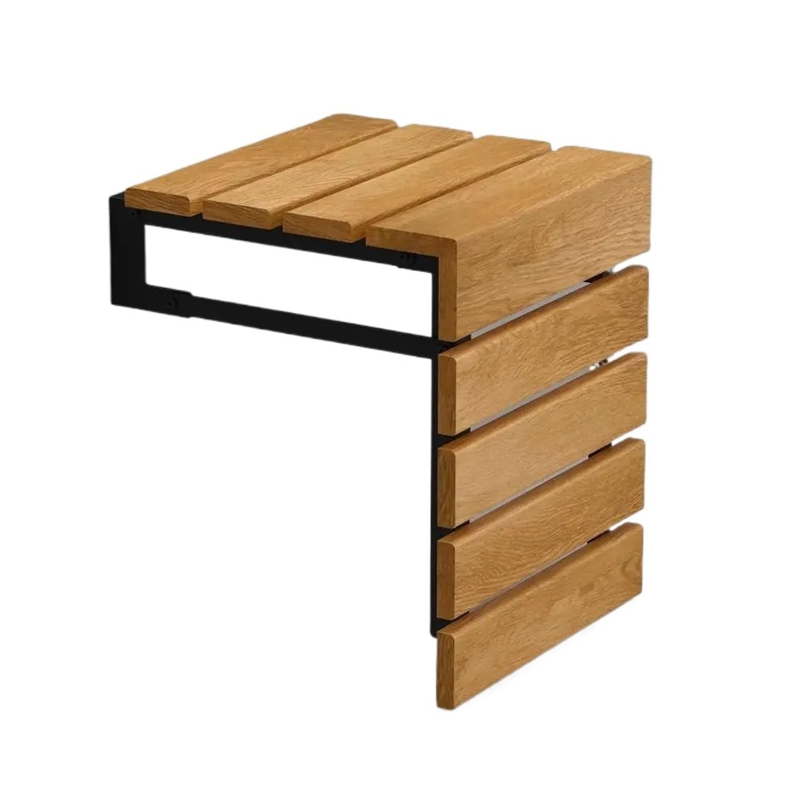 Wall-Mounted Teak Shower Seat - Bathroom Stool for Seniors, Disabled, and Pregnant, Water-Resistant Outdoor Bench for Shower
