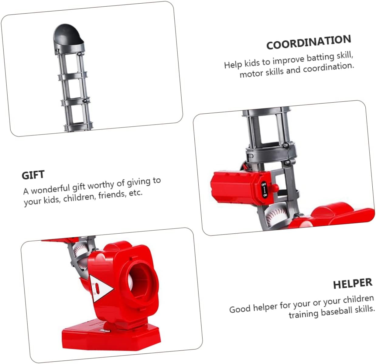Automatic Baseball Pitching Machine Outdoor Baseball Trainer for Boy Girl Easy Setup with Bat and Balls for Indoor Outdoor Practice Sessions