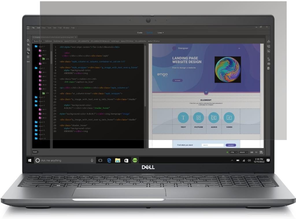 Engo Dell Precision 3571 15.6 inç ile Uyumlu Hayalet Ekran Koruyucu Şeffaf
