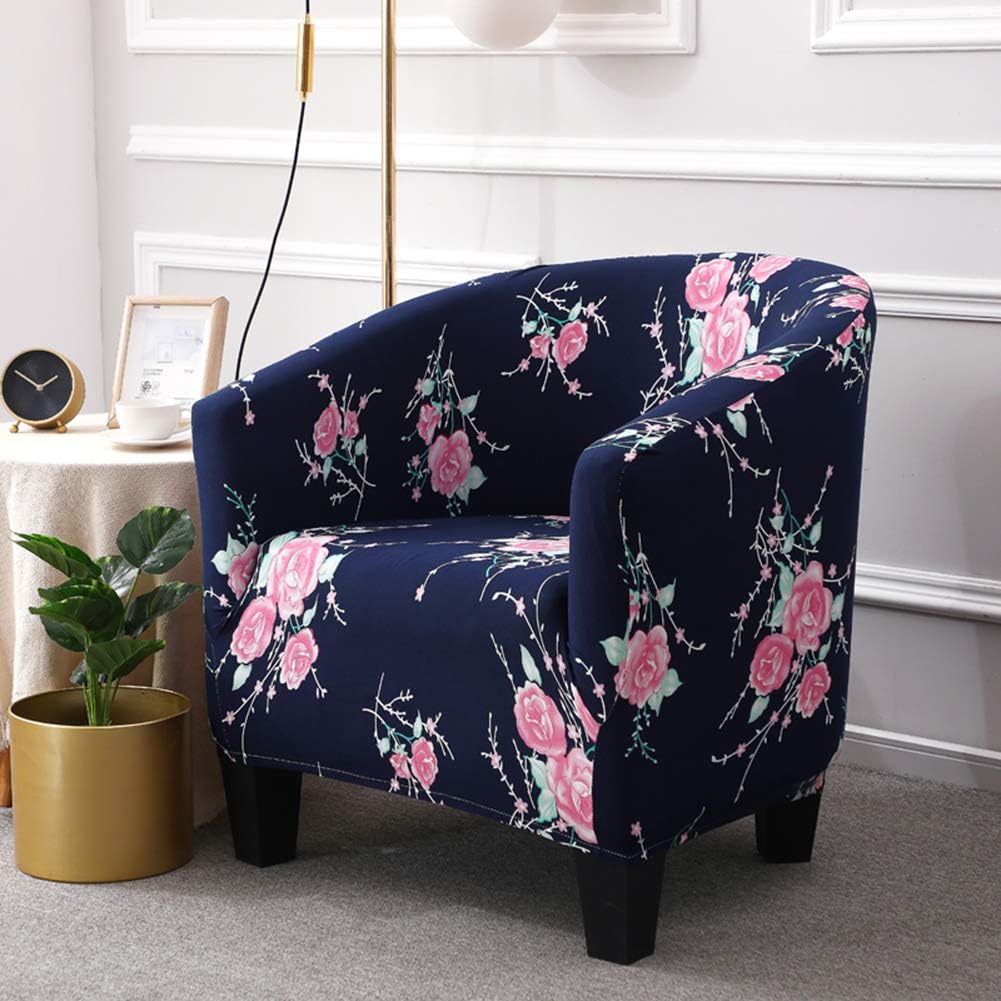 ele ELEOPTION Club Chair Slipcover, Stretch Sofa Cover, Pattern Printed Armchair Covers Chair Cover Furniture Protector Home Decor for Living Room Bar Counter Couch Covers (Pattern-10)