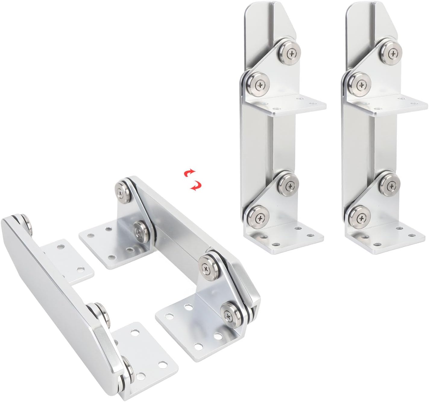 1 Pair Aluminum Alloy Boat Seat Mounting Hinge, Foldable Design Anti Pinch Polished Finish for Yacht and Pontoon Seating