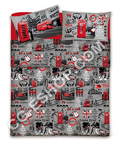 Confezioni Giuliana Parure Housse de Couette 1 Place Simple Ville de Londres London UK 100% Coton