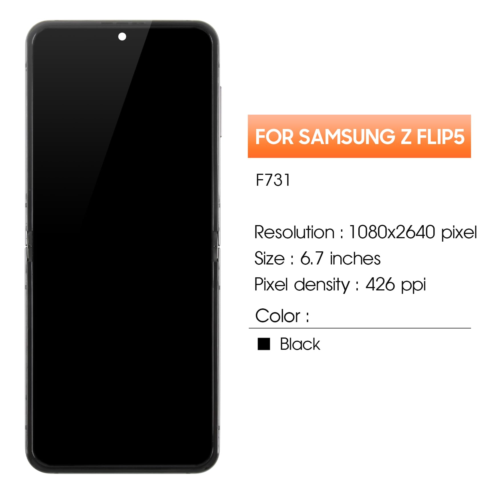 Samsung Galaxy Z Flip5 液晶ディスプレイ一体型フレーム Replacement OLED For Samsung Galaxy Z Flip5 LCD Display Touch