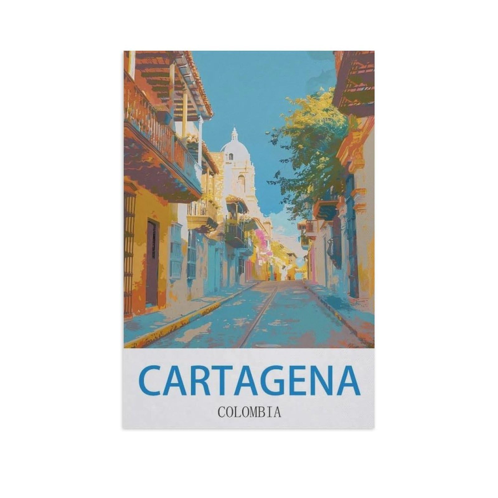 PGCKSK Full Diamond 5D DIY Diamond Painting，Cartagena Colombia，3D Diamond Embroidery Cross Stitch Mosaic Needle Works（40 x 50 cm/15.74 x 19.68 inches）-GB38