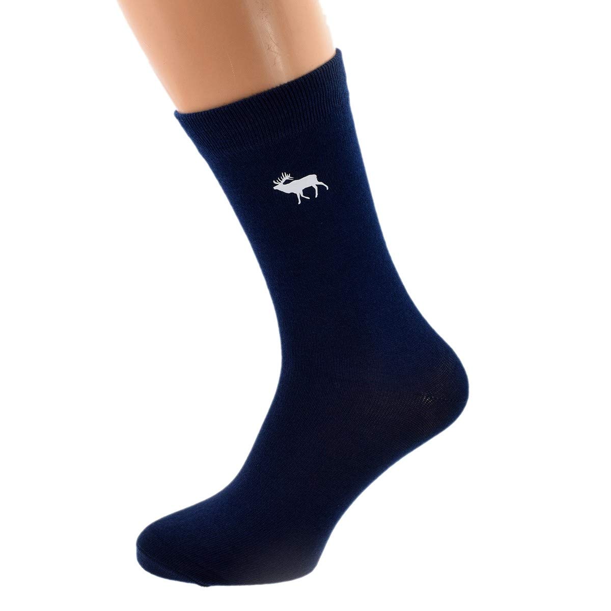Gtr-Prestige Giftware Men's Navy Blue Contemporary Stag Design Socks Uk Size 5-12 (Navy Blue)