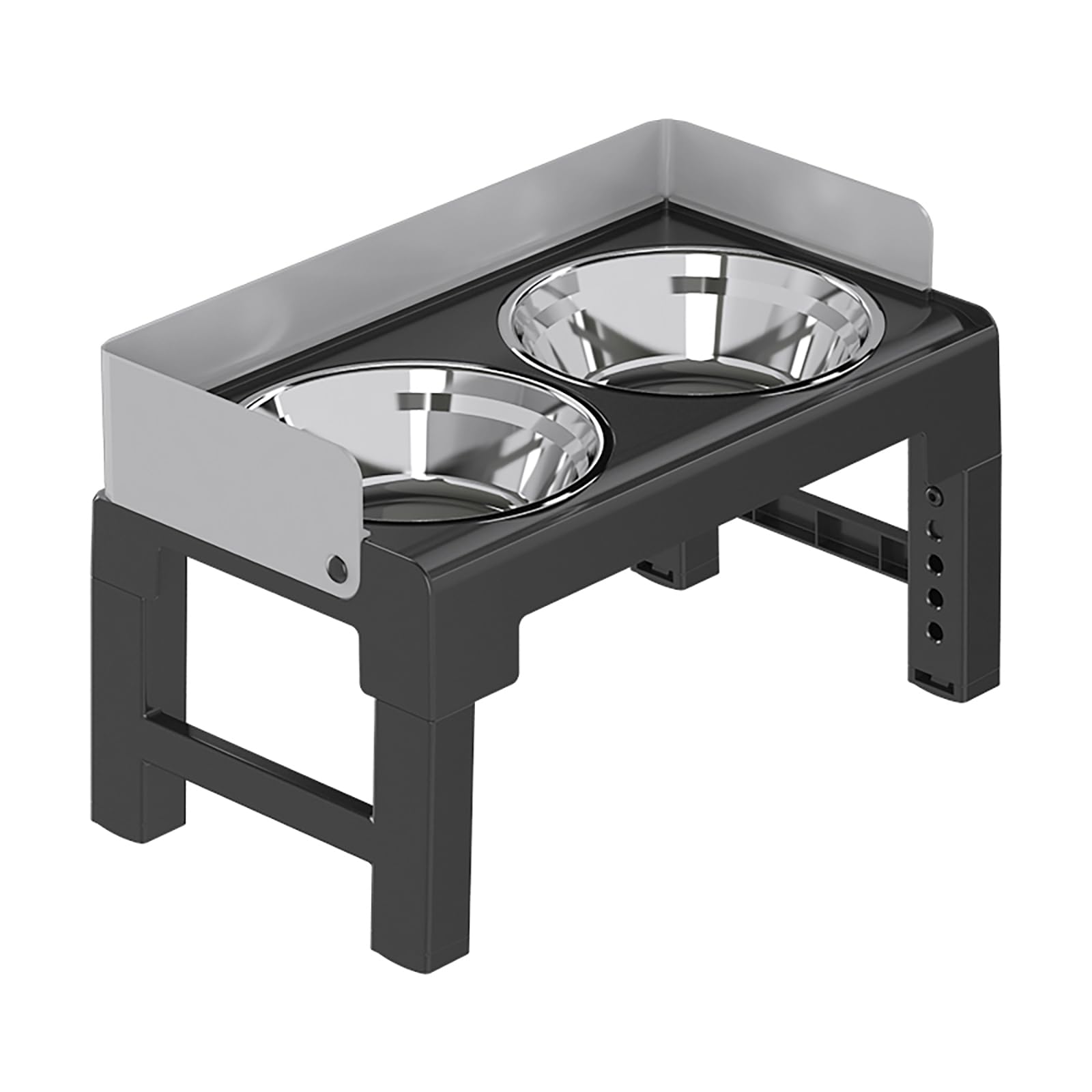 Gamelles surélevées pour chien, gamelles surélevées réglables à 5 hauteurs, mangeoire inclinable avec gamelles en acier inoxydable et à alimentation lente, support de gamelles surélevées gray