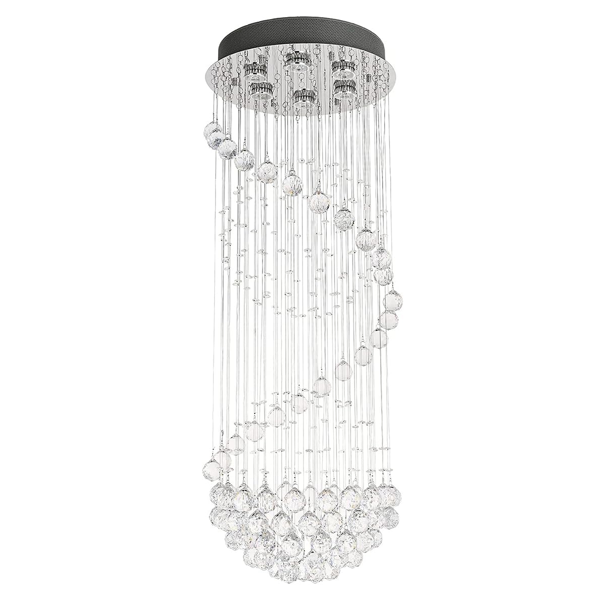 Lustre en cristal moderne pour cage d'escalier sombre et vide