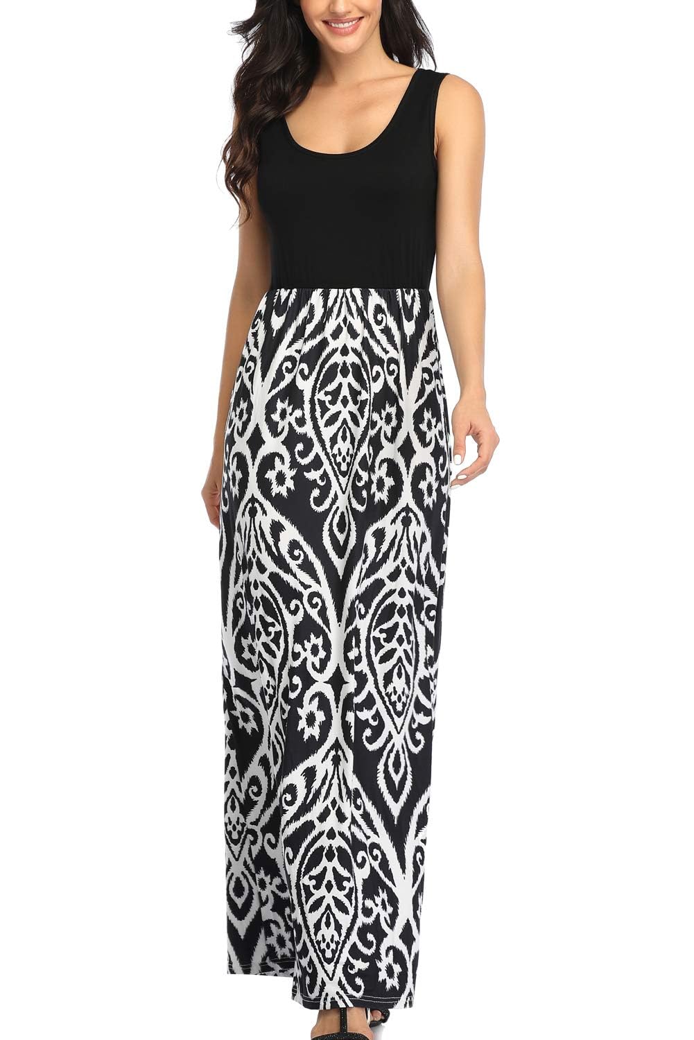 Lacavocor Womens Summer Maxi Dress Tank Top Sleeveless Long Dresses