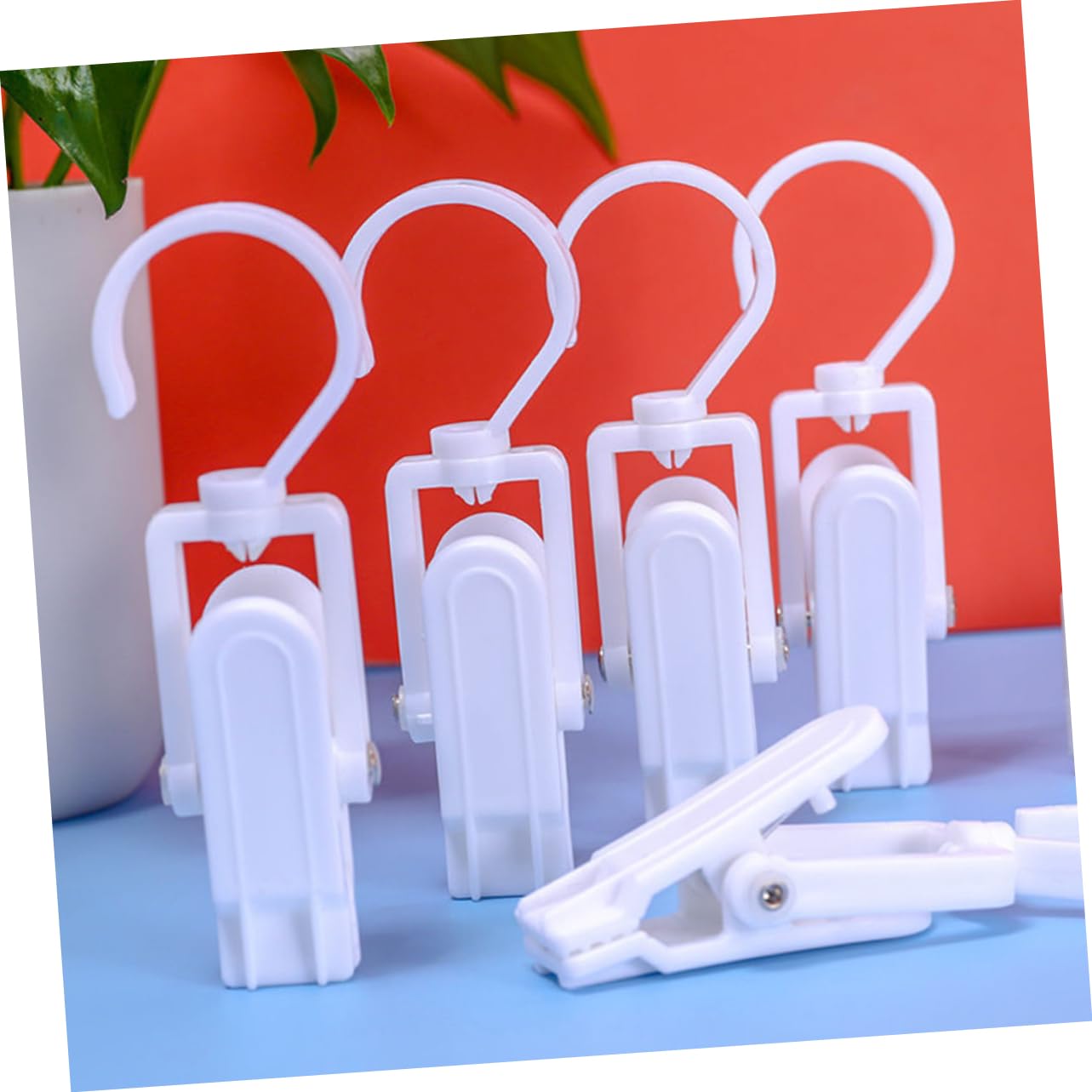 20 Ganci Per Lavanderia Con Clip Girevole 360° - In Plastica Antiscivolo Per Vestiti, Asciugamani E Tende - Foto 13