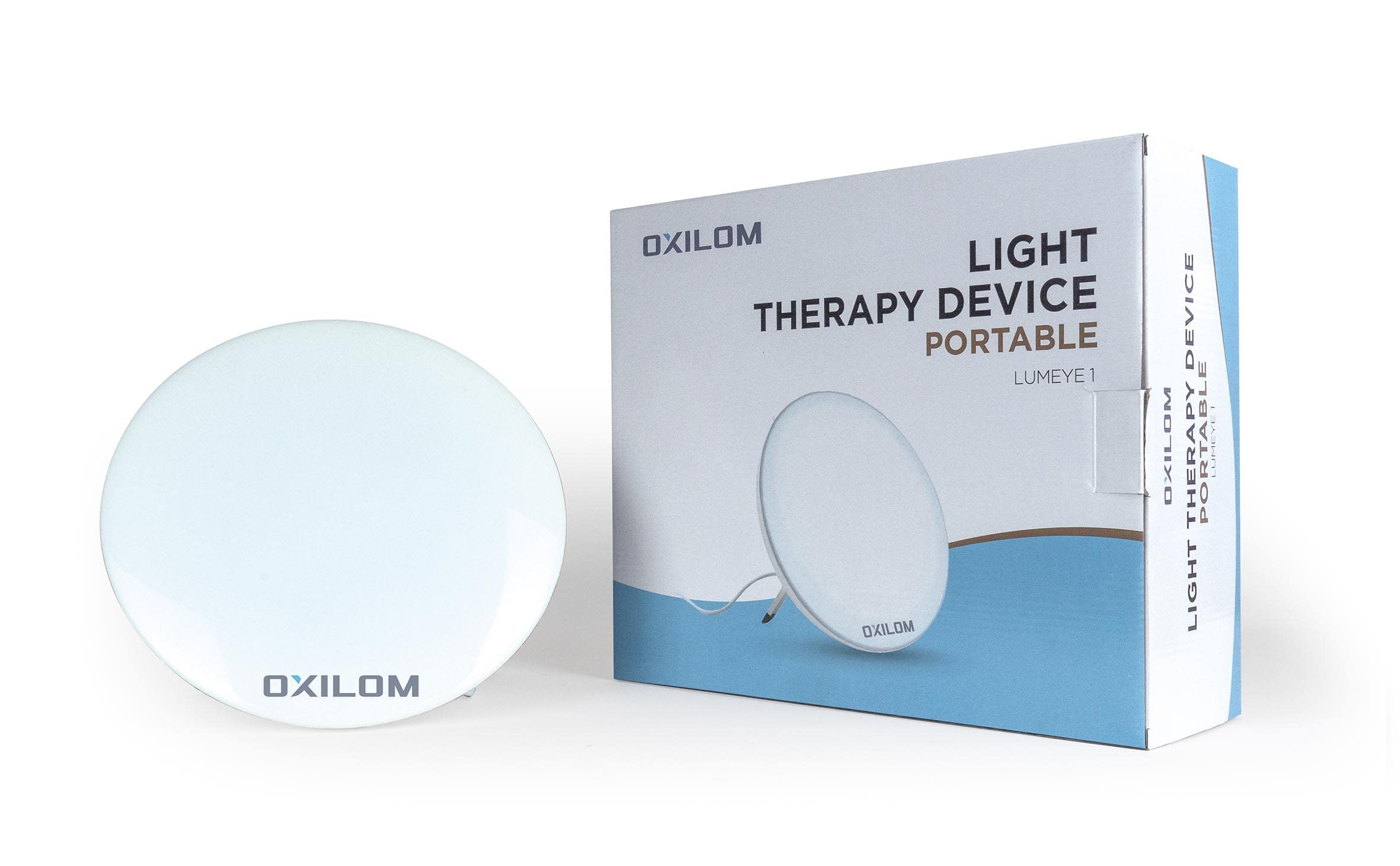 Lumeye1 - Lampe de Table pour Luminothérapie, Lutte Contre le Blues Hivernal, Booste Énergie et Moral avec jusqu'à 10 000 Lux de Lumière Naturelle, Compact