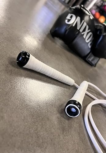 Miniatura 5 de Cuerda de saltar de boxeo, sin enredos, 16% más pesada que las cuerdas de PVC normales, longitud ajustable, banda de agarre antideslizante envuelta