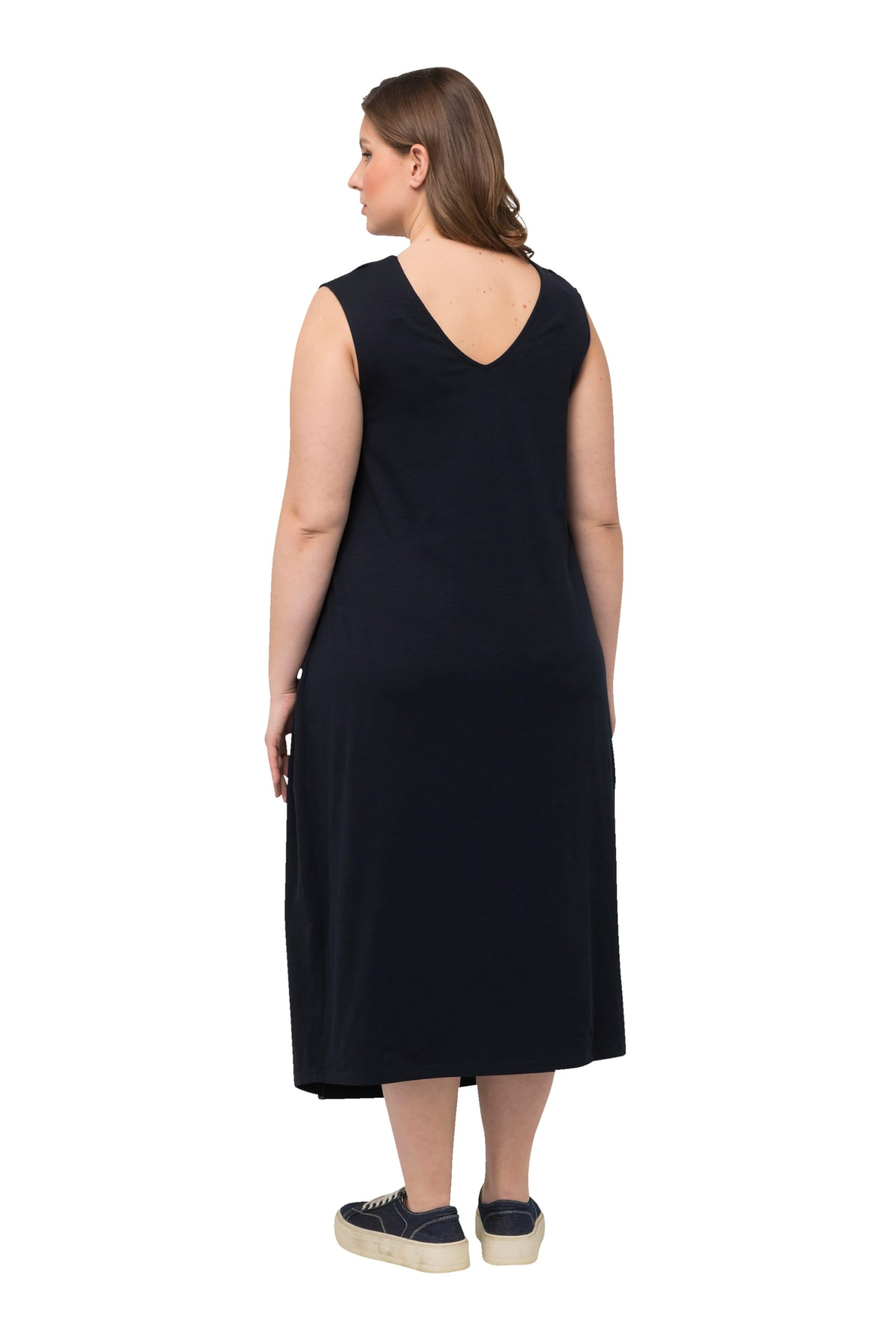 Ulla Popken Femme Grandes Tailles Robe Bellieva en Jersey sans Manches avec système d'ouverture permettant l'allaitement - Style Cache-cœur 831538