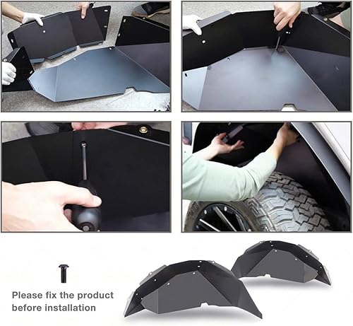 Miniatura 8 de Forros de guardabarros interiores delanteros y traseros, forros de pozo de rueda para Jeep Wrangler JL 24 puertas Unlimited Sahara Rubicon, estilo